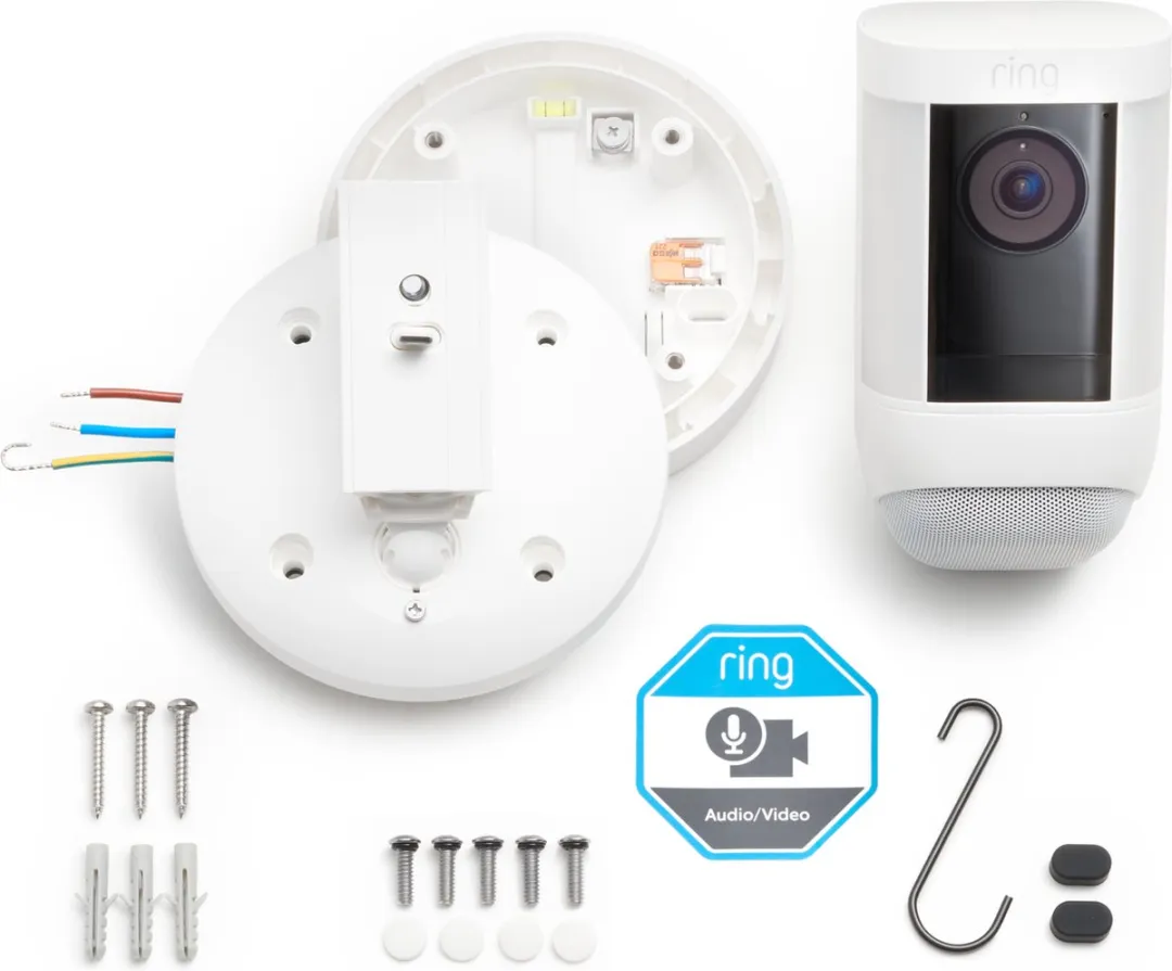 Ring Spotlight Cam Pro Wired Beveiligingscamera 2K - Wit - afbeelding 6 van 6