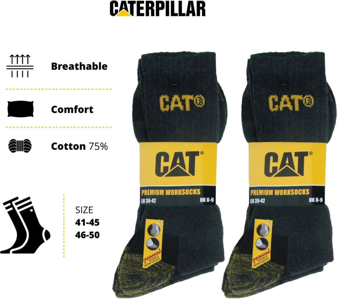 Caterpillar Premium Werksokken 6 Paar - Antraciet - Kuithoogte