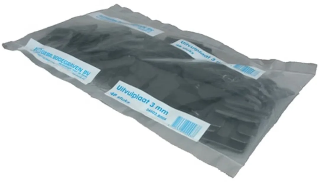 GB Uitvulplaatjes met sleuf 192 Stuks - 50mm - Zwart