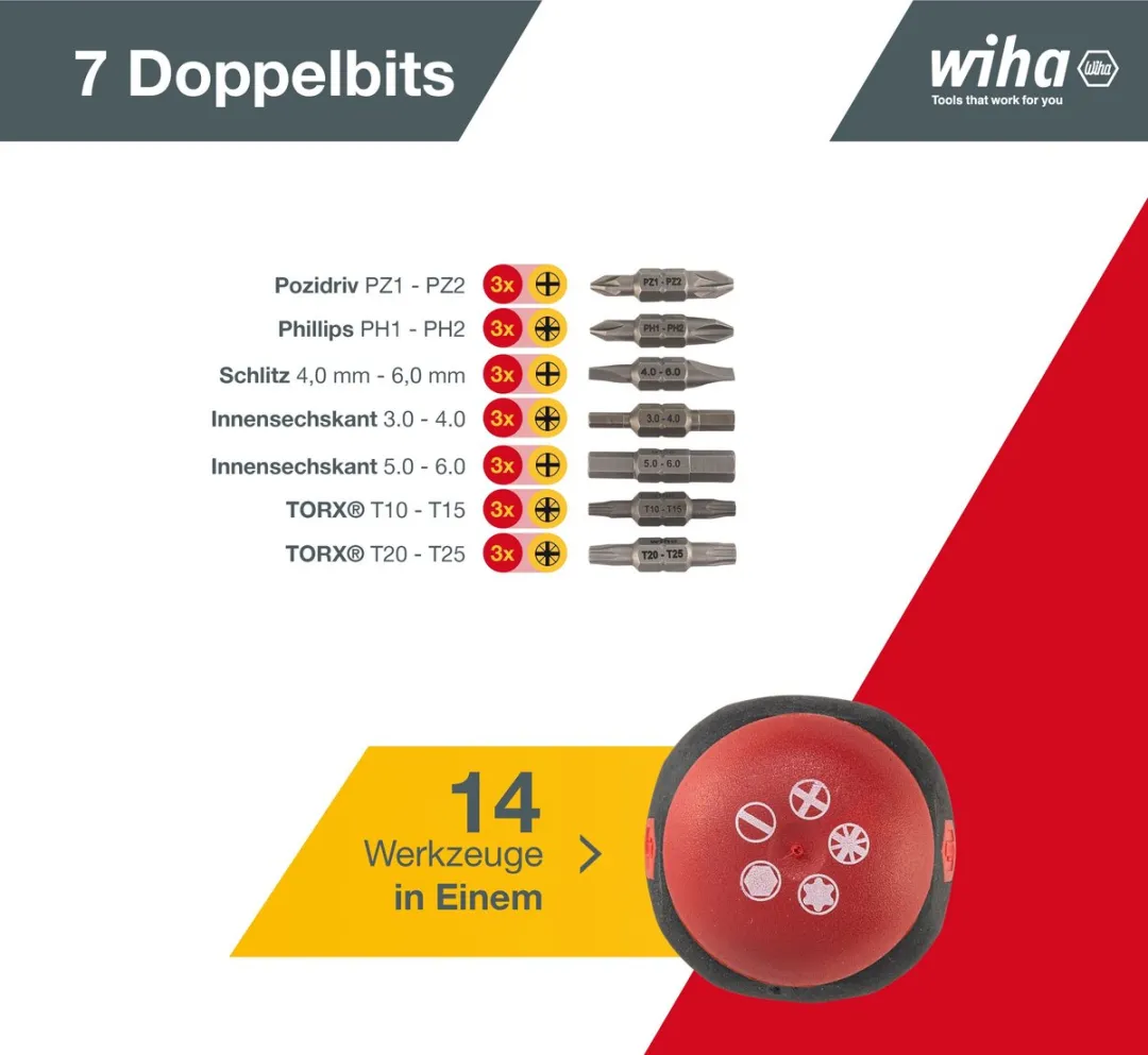 Wiha Stubby Schroevendraaier Assorti SB380201 - 10 Bits
