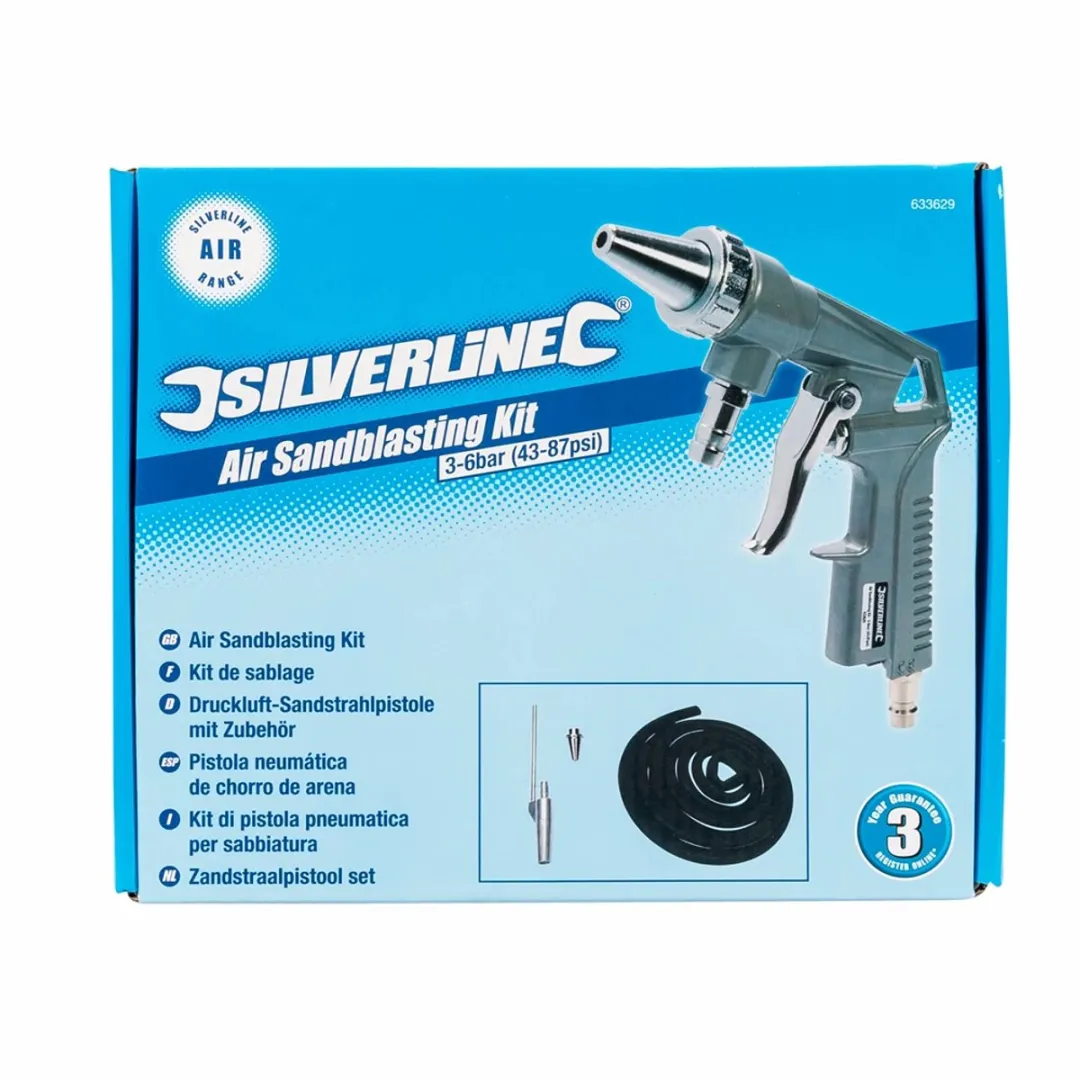 Silverline Zandstraalpistool 3-6 bar - Inclusief accessoires
