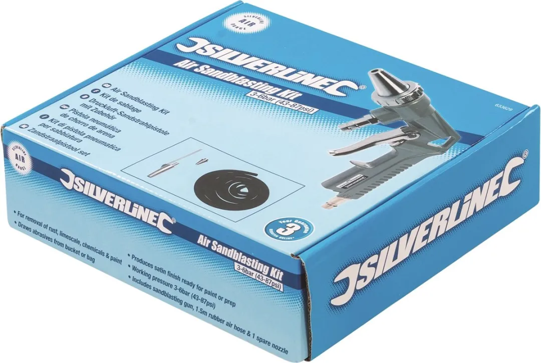 Silverline Zandstraalpistool 3-6 bar - Inclusief accessoires