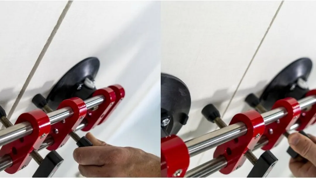 Rubi Nivelleercorrector - 2 Zuignappen Ø20cm - Zwart/Rood