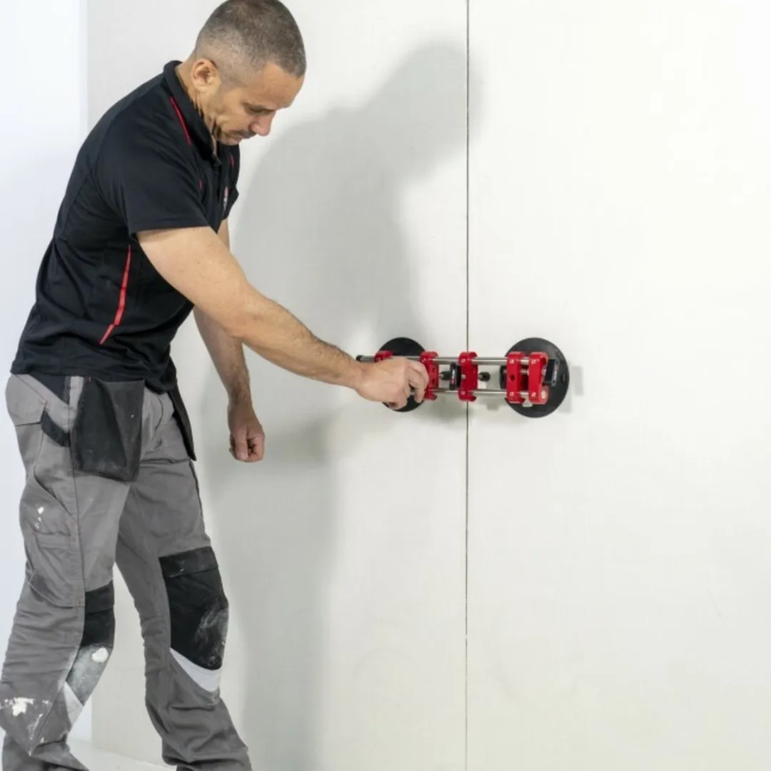 Rubi Nivelleercorrector - 2 Zuignappen Ø20cm - Zwart/Rood