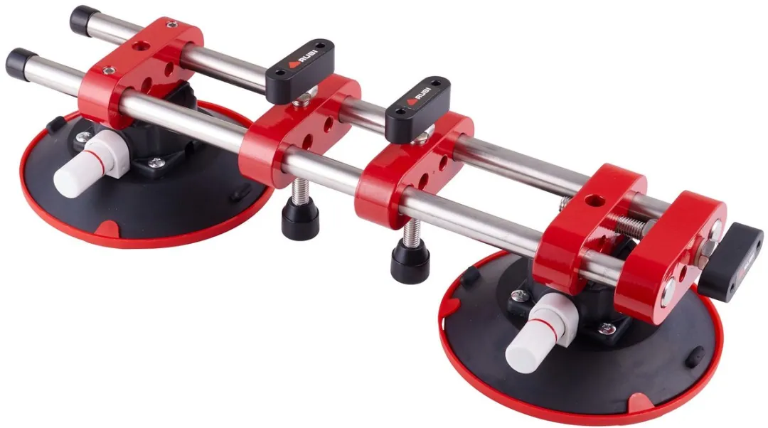 Rubi Nivelleercorrector - 2 Zuignappen Ø20cm - Zwart/Rood