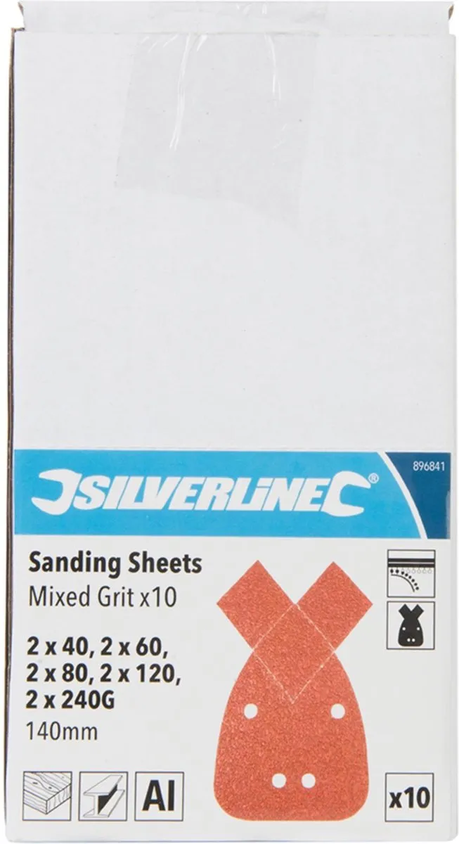 Silverline Klittenband Delta Schuurvellen 140mm - 10 Stuks