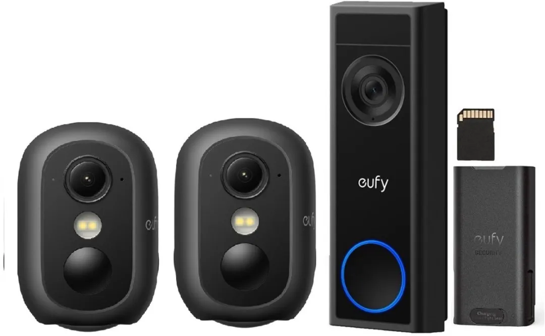 Eufy Security C31 Video Deurbel + 2x eufyCam C35 - Zwart