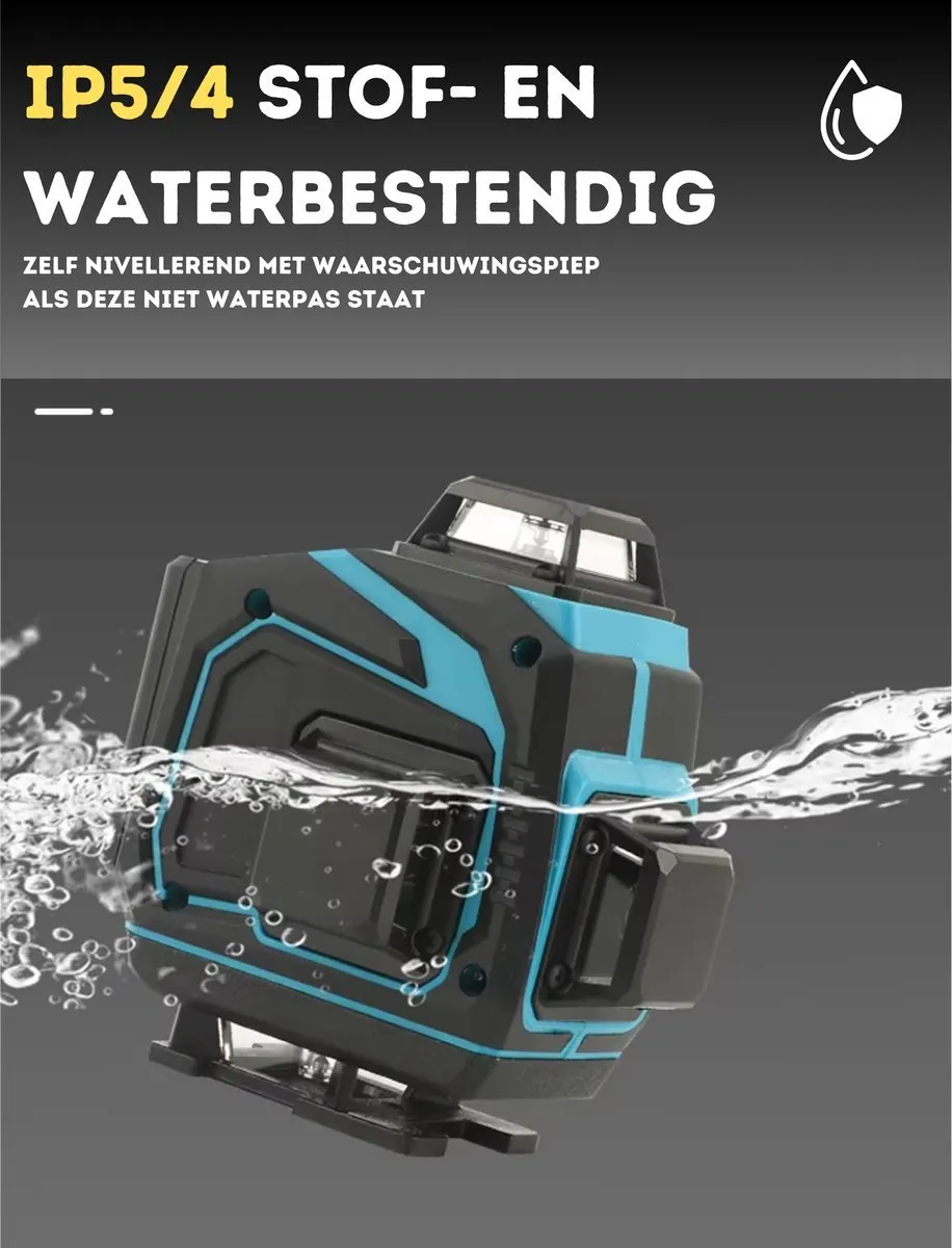 TETRA Kruislijnlaser 4D - Groen + Statief 1,20m