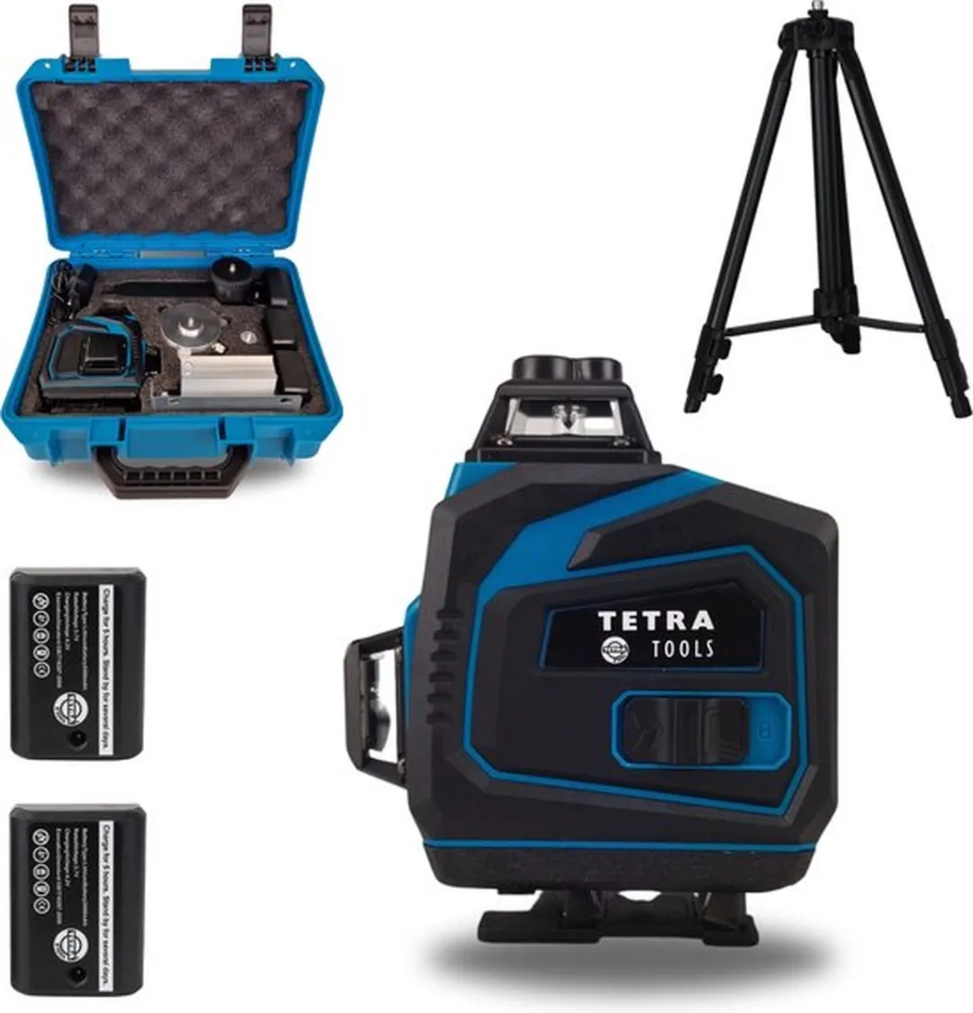 TETRA Kruislijnlaser 4D - Groen + Statief 1,20m