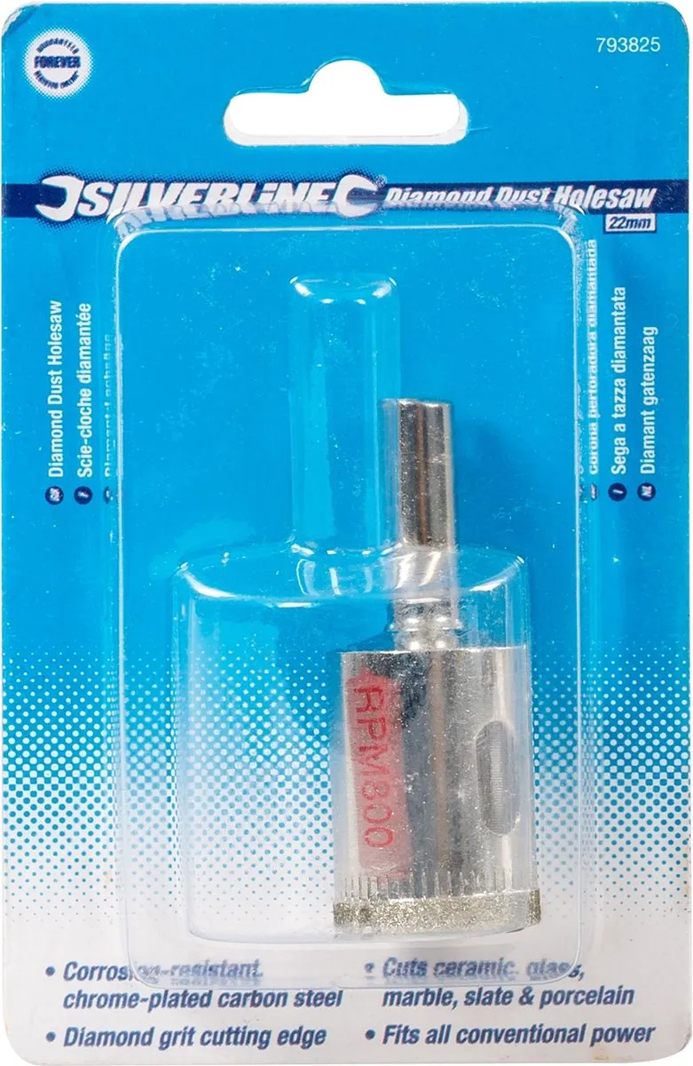Silverline Diamant Gatenzaag 22mm - o.a. Keramiek/Glas/Marmer
