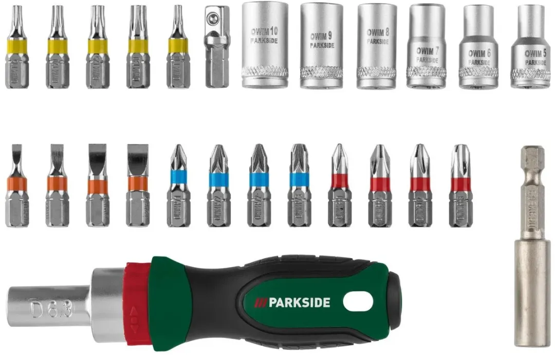 PARKSIDE Ratelschroevendraaierset 26-delig - Groen/Zwart