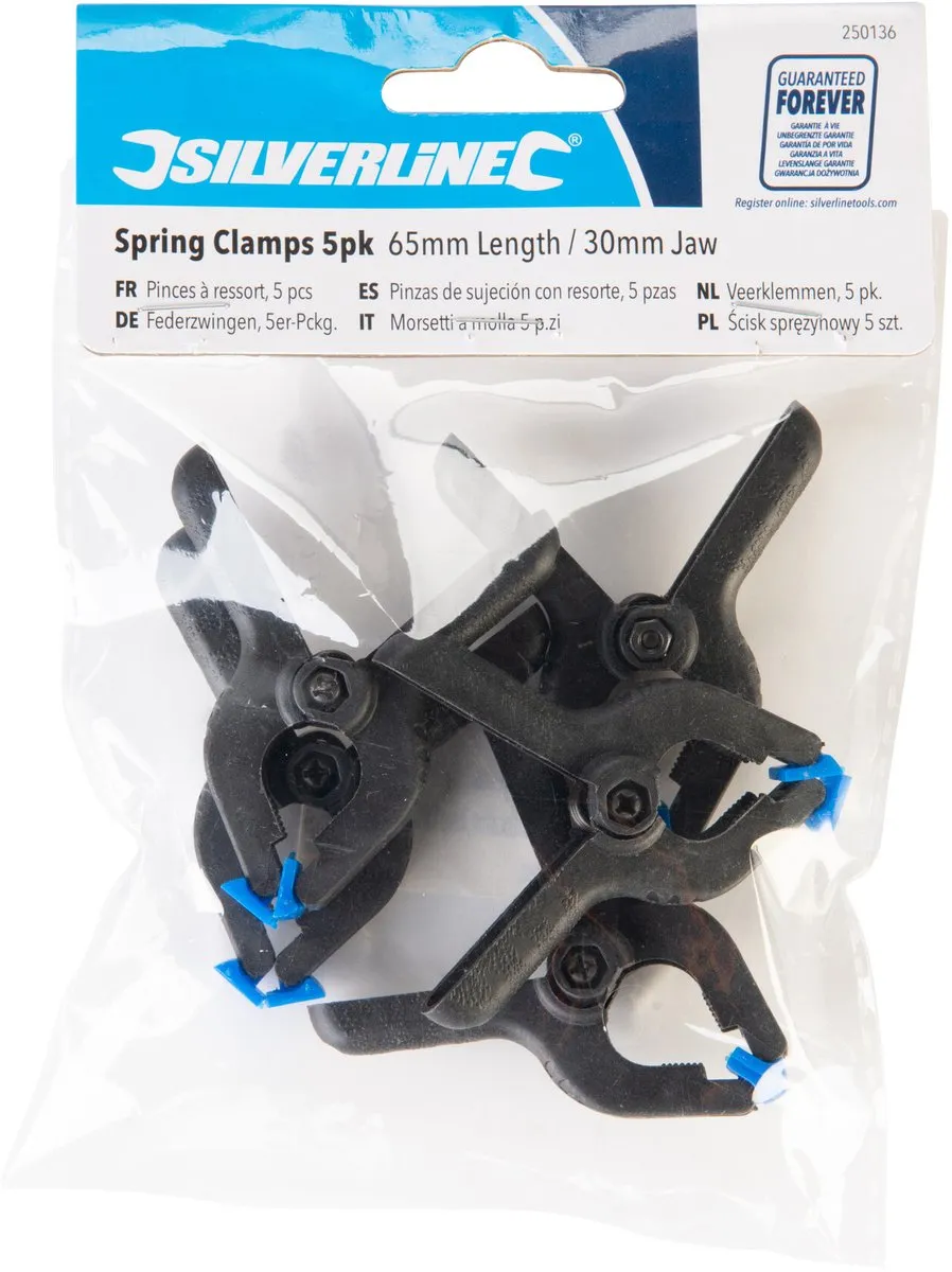 Silverline Zeilklemmen 6cm - 5 Stuks - Zwart - afbeelding 6 van 6