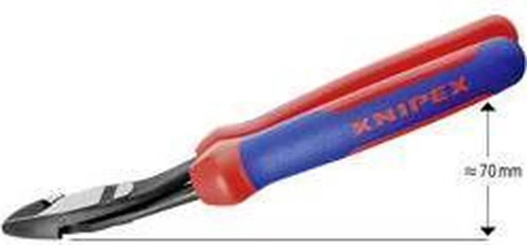Knipex 74 22 200 Kracht-Zijsnijtang 200mm - 12° gebogen