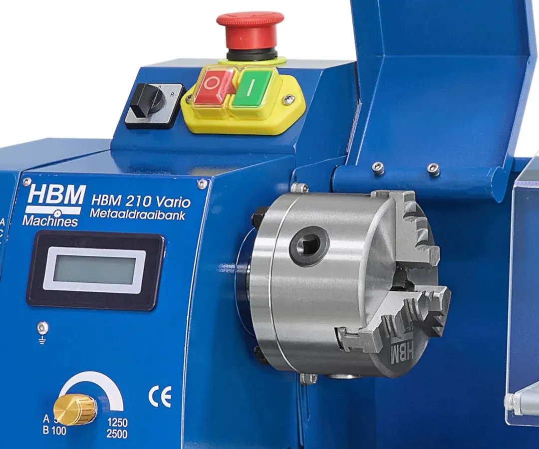 HBM Metaaldraaibank 210x400 Vario 600W - 3-klauwplaat 100mm