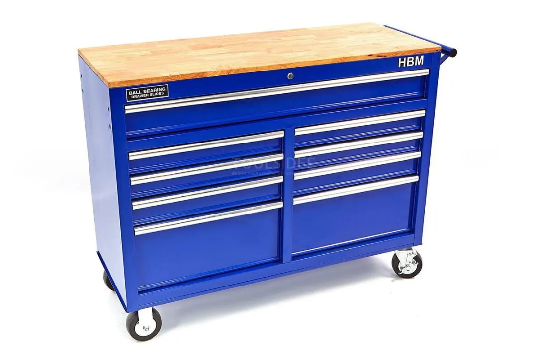 HBM Verrijdbare Gereedschapswagen 117cm - 9 Lades - Blauw