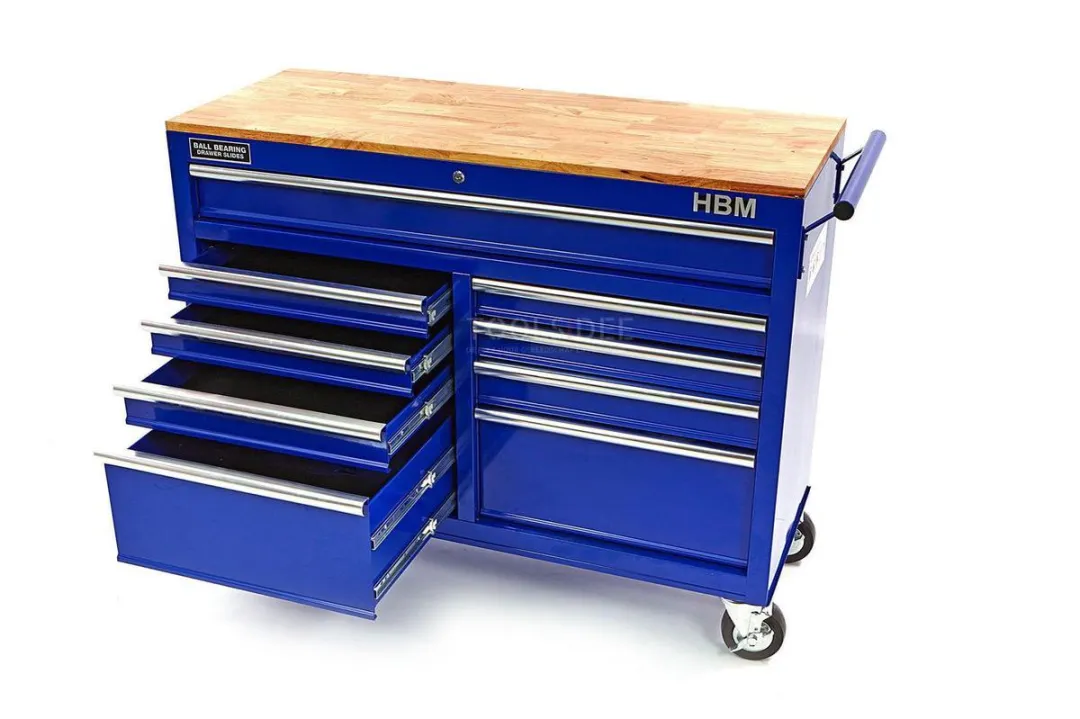 HBM Verrijdbare Gereedschapswagen 117cm - 9 Lades - Blauw