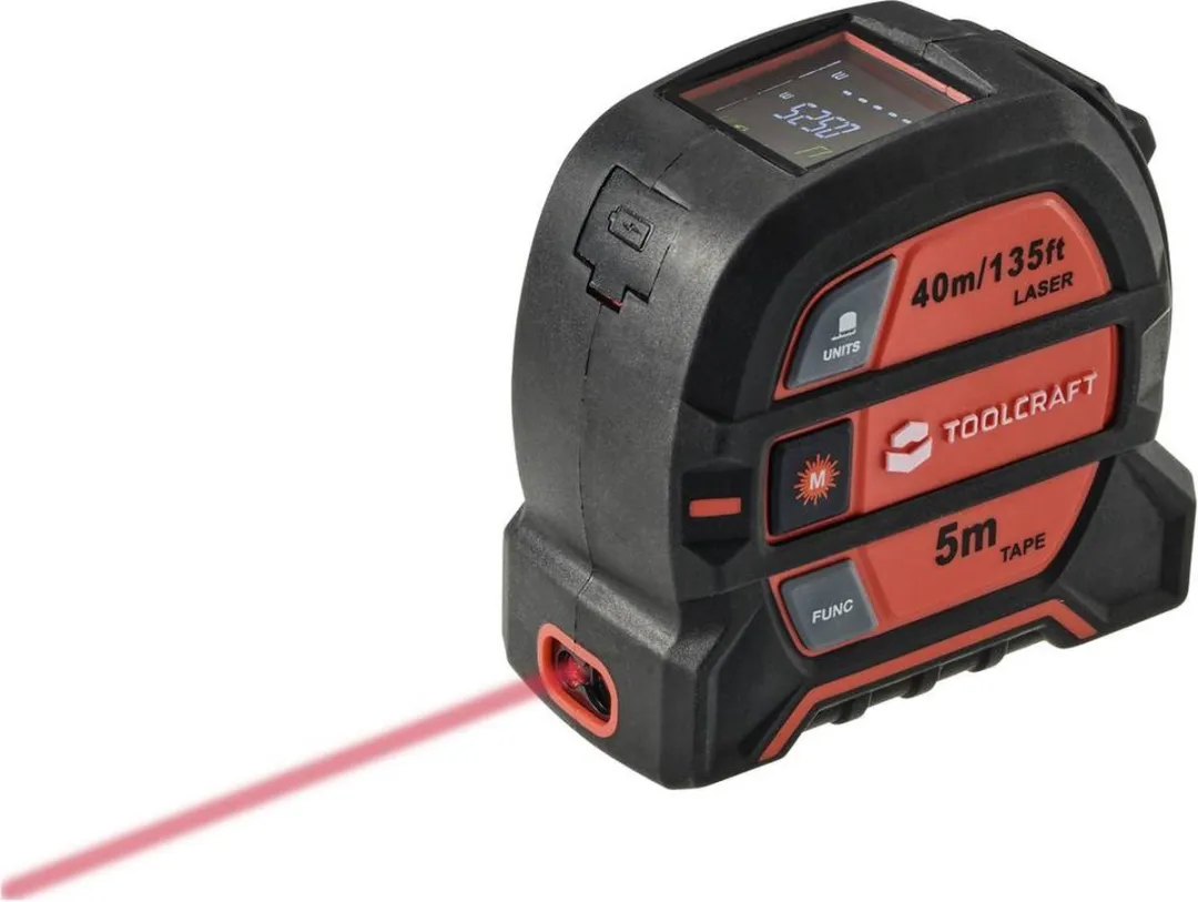 TOOLCRAFT 2-in-1 Laserafstandsmeter 40m - met meetlint