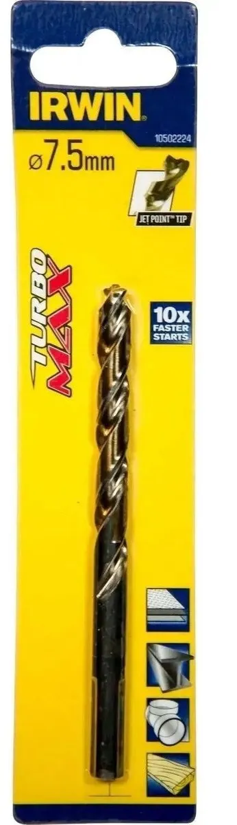 Irwin HSS Metaalboor Turbomax 7.5mm