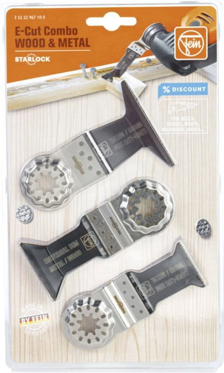 Fein E-Cut Combo Starlock WOOD & METAL Zaagbladenset 35222967100 - 3 Stuks