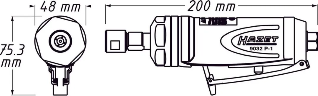 Hazet Pneumatische Slijpmachine 9032P-1 - 700W - 22.000 tpm