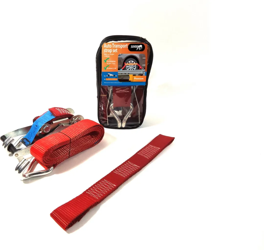 Jumbo Autotransport Spanband 3m Rood - 50mm met J-haak