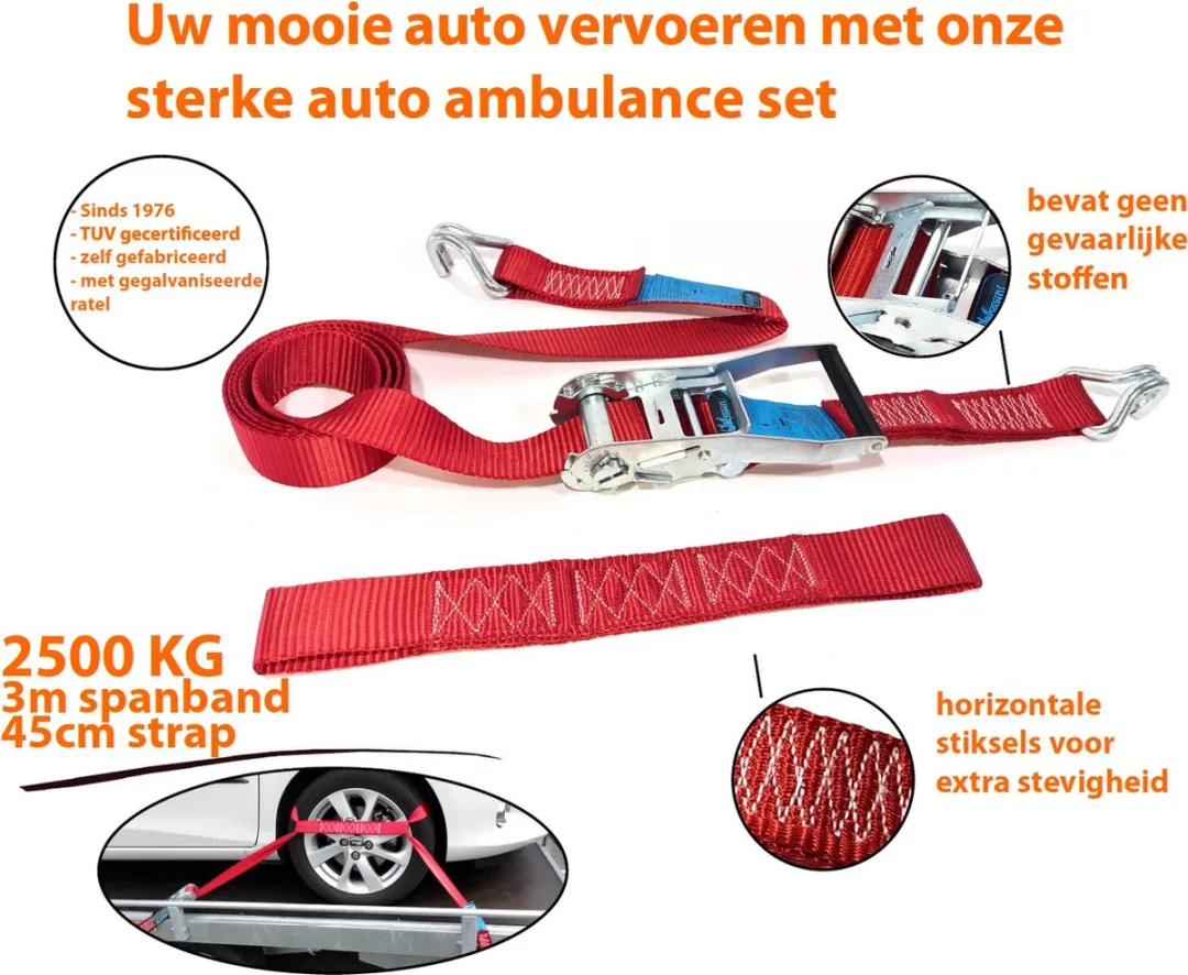 Jumbo Autotransport Spanband 3m Rood