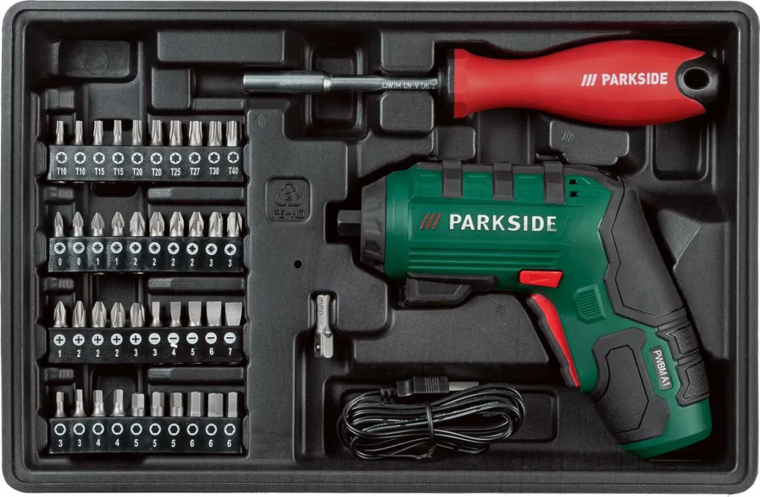 PARKSIDE Gereedschapskoffer 92-delig met accu-schroevendraaier