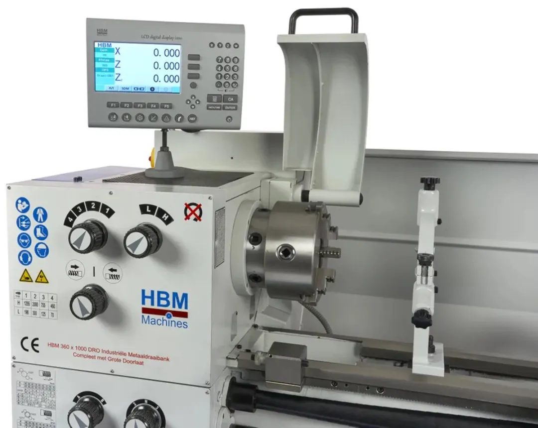 HBM Metaaldraaibank 360 x 1000 DRO - 1100W