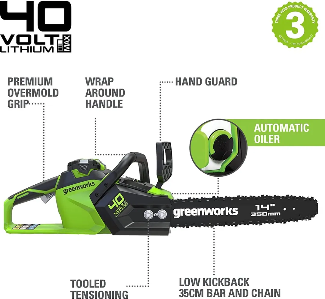 Greenworks GD40CS15K2 Kettingzaag 40V 35cm