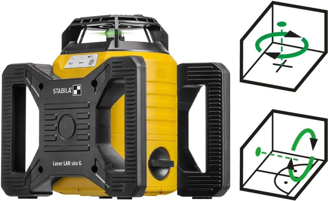 Stabila LAR 160 G Zelfnivellerende Rotatielaser - 4-delig met ontvanger - afbeelding 6 van 6