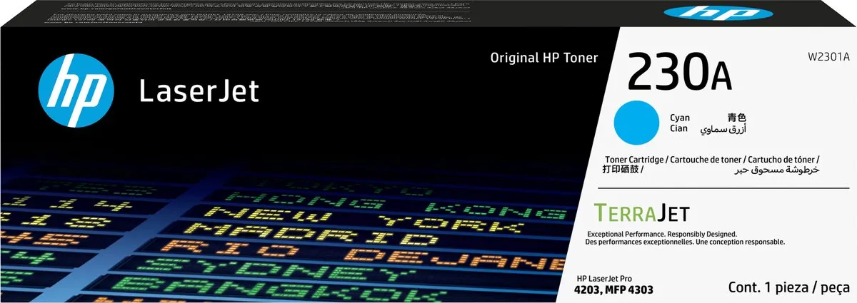 HP 230A Cyan LaserJet Tonercartridge - 1800 Pagina's