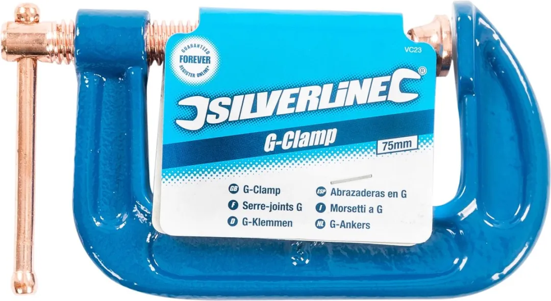 Silverline G-klem 75mm Gietijzer - T-handvat