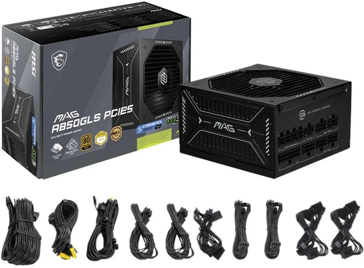 MSI MAG A850GLS Voeding - 850W - Zwart