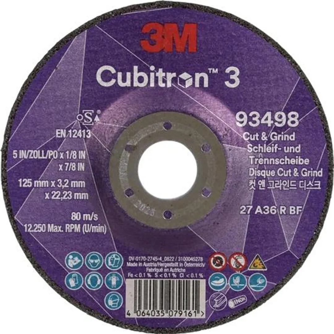 3M Cubitron 3 Voorslijpschijf D125xS3.2mm Korrel 36+