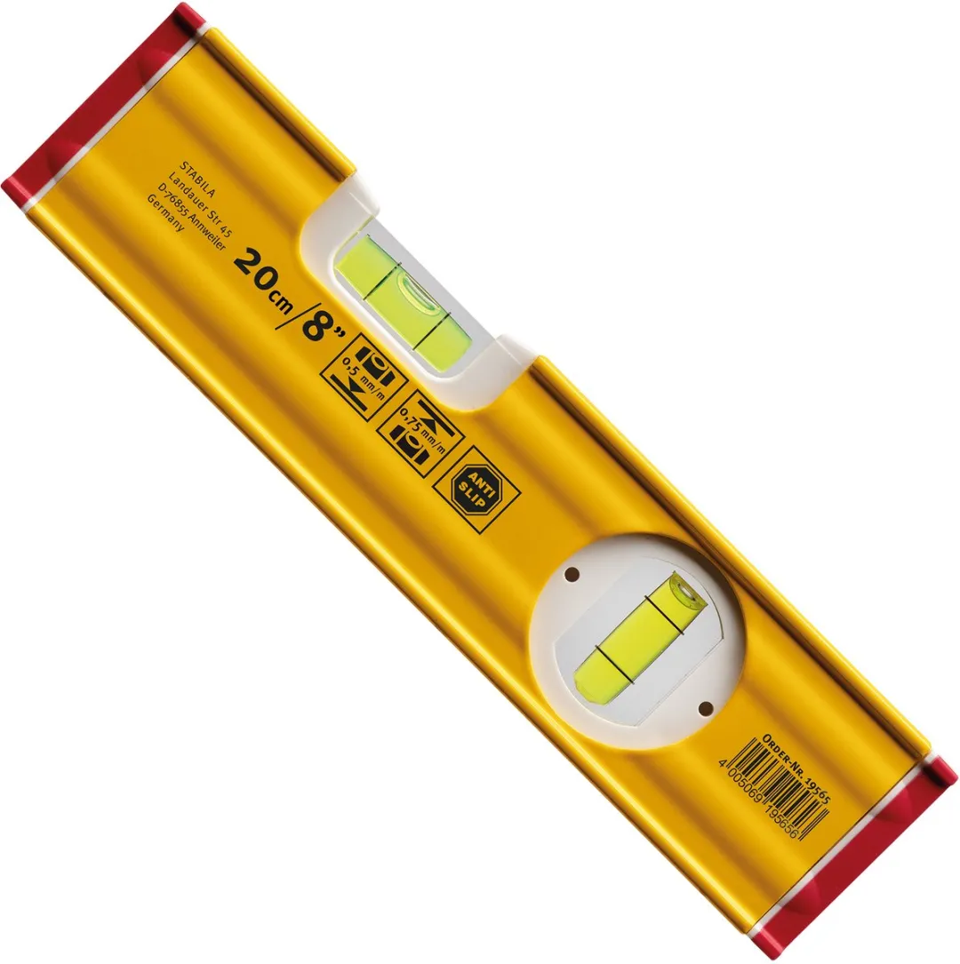 Stabila Waterpas 80AS 19565 - 20cm - 2 Libellen