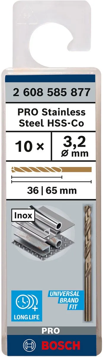 Bosch Professional ST. LINE 3,2mm HSS-CO Boor - 10 Stuks