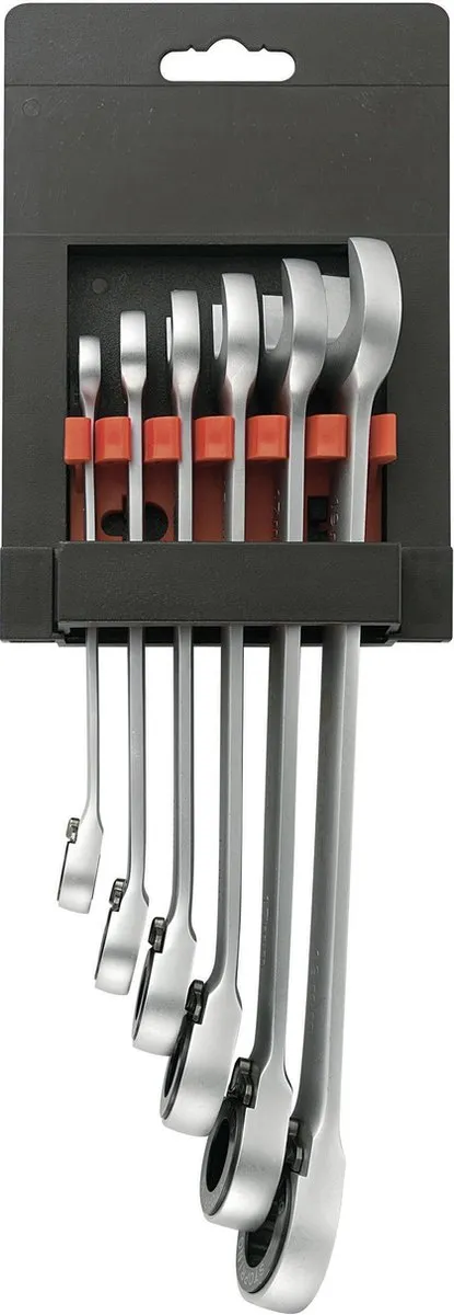TOOLCRAFT 824124 Steek-ringratelsleutelset 6-delig 8-19mm