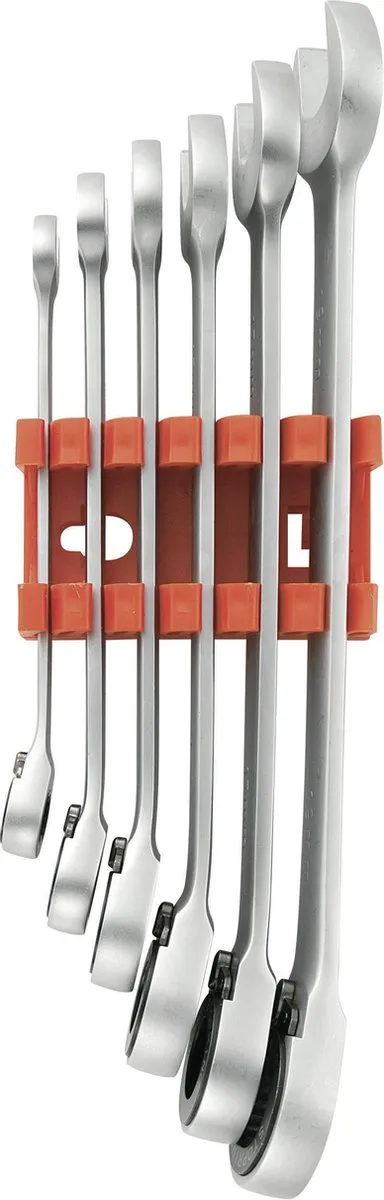 TOOLCRAFT 824124 Steek-ringratelsleutelset 6-delig 8-19mm