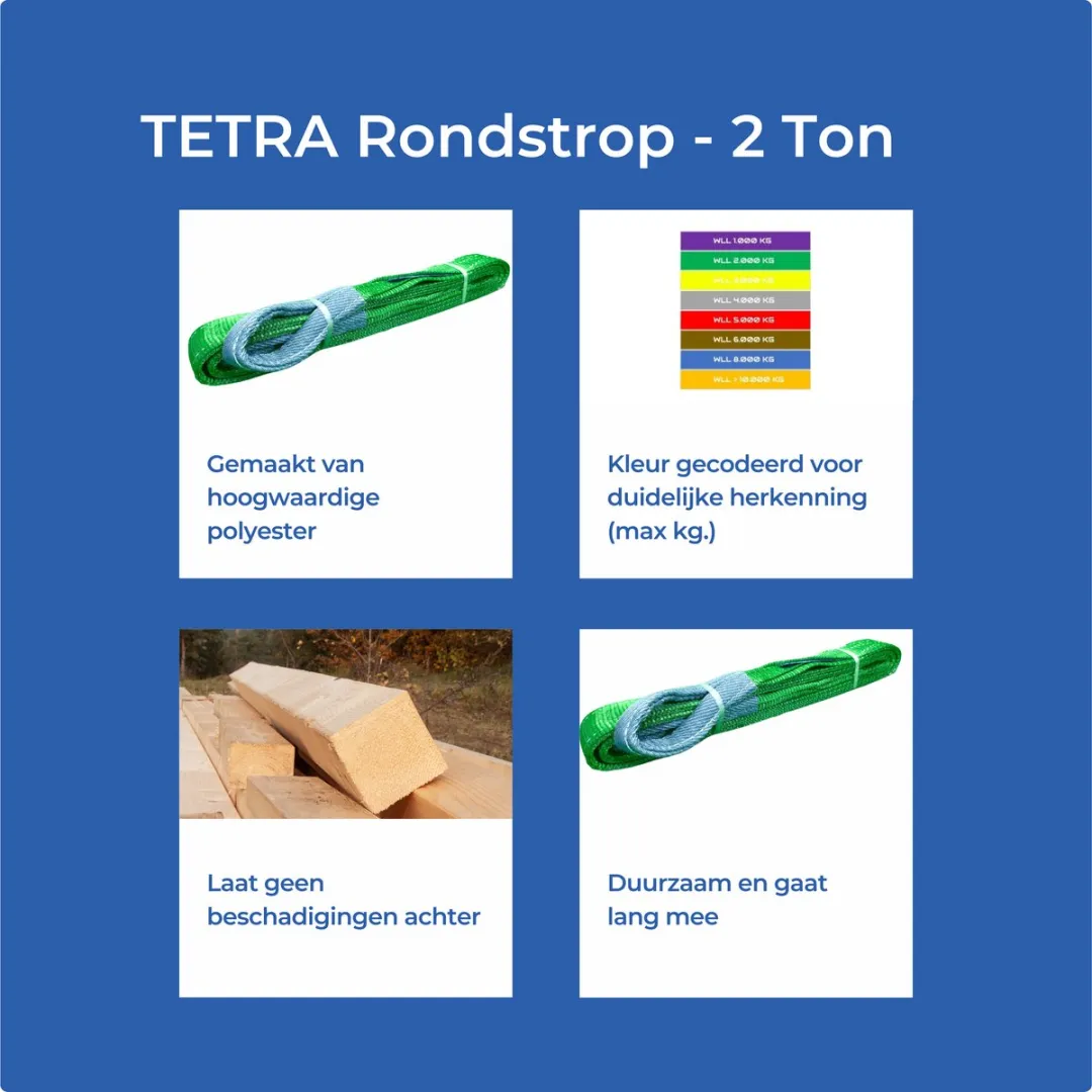 TETRA Hijsband 2 Ton 5m - Groen