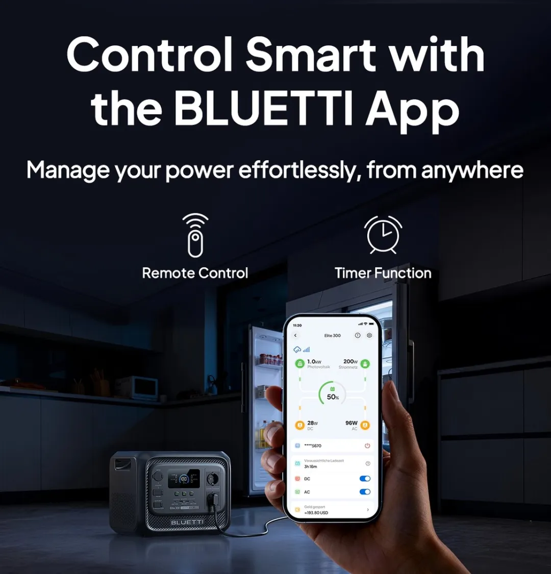 BLUETTI Elite 300 Zonnegenerator 3014.4Wh- 2400W- Draagbaar stroomstation(Nieuw model 2026) met 350W zonnepaneel PV350-voor Camping-Car, Kamperen, Reizen