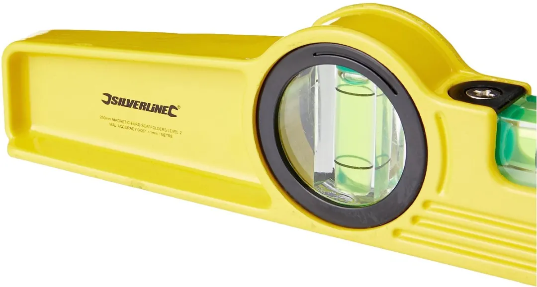 Silverline Steigerbouwers waterpas - 2 libellen - magnetische basis - 250 mm - aluminium