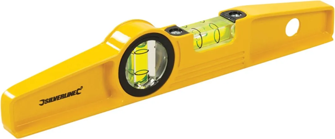 Silverline Steigerbouwers waterpas - 2 libellen - magnetische basis - 250 mm - aluminium