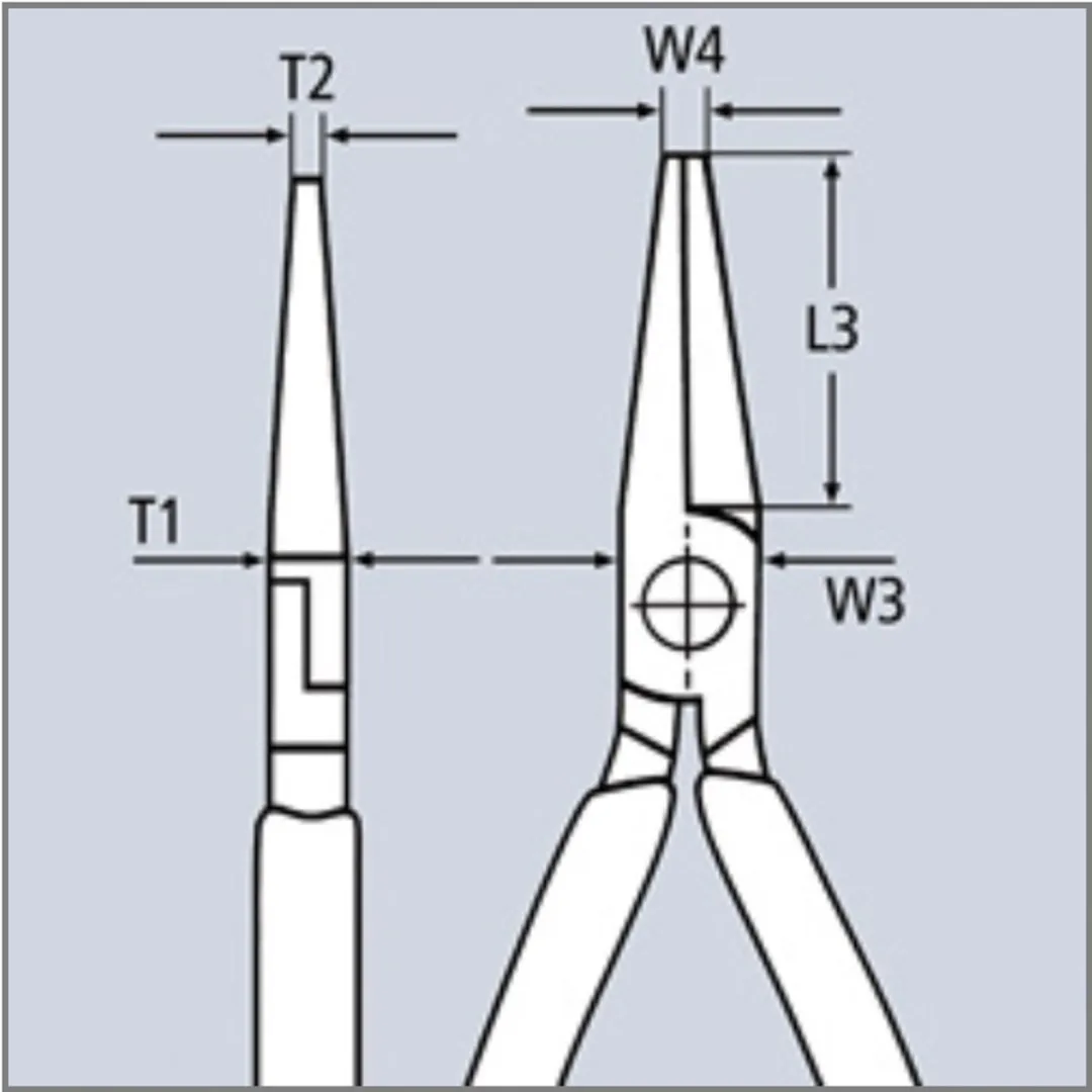 Knipex 3815200 Mechanicatang 200mm - Recht Halfronde Bek