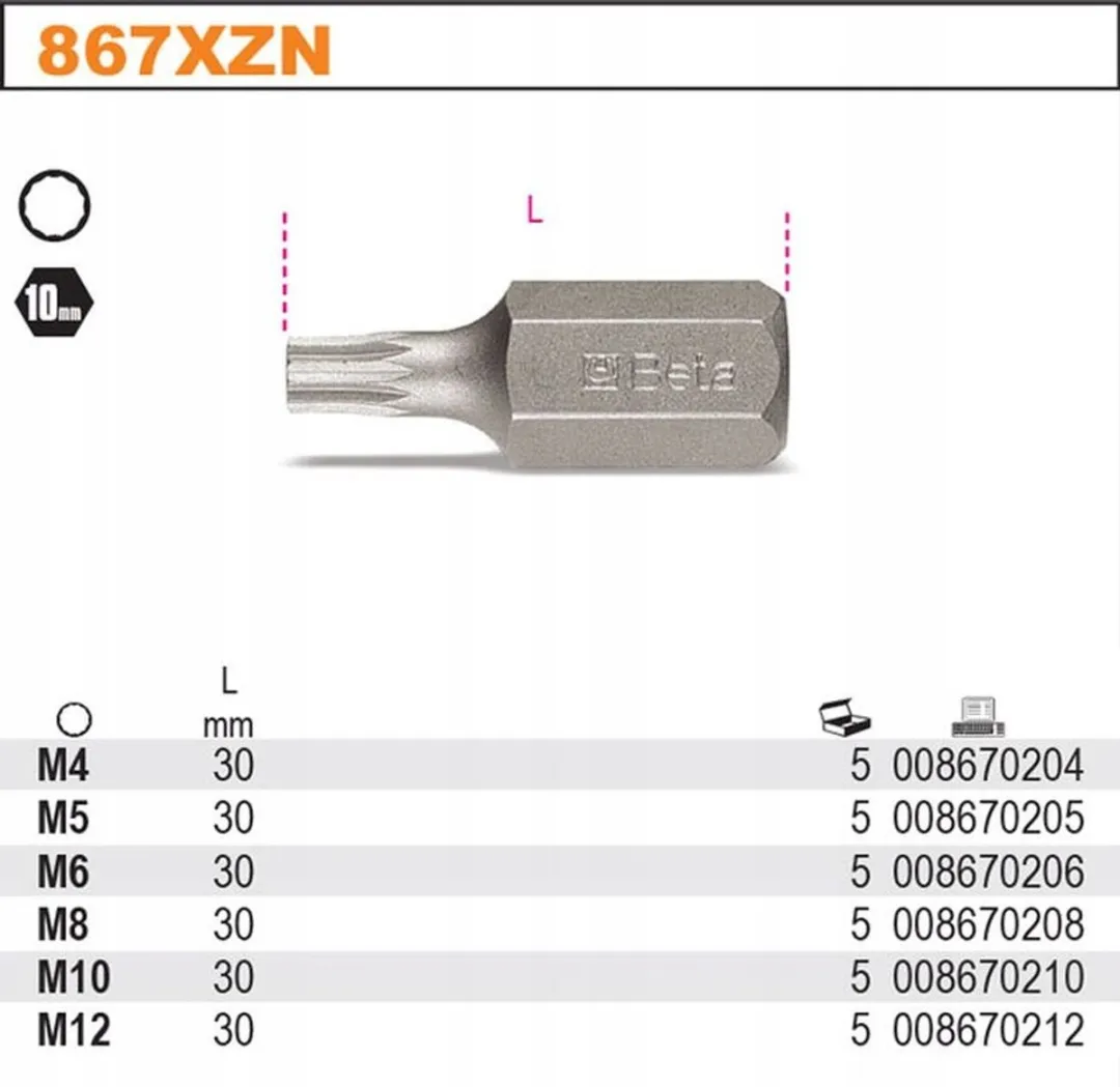 Beta Bitdop 10mm Spline XZN M5 - 30mm