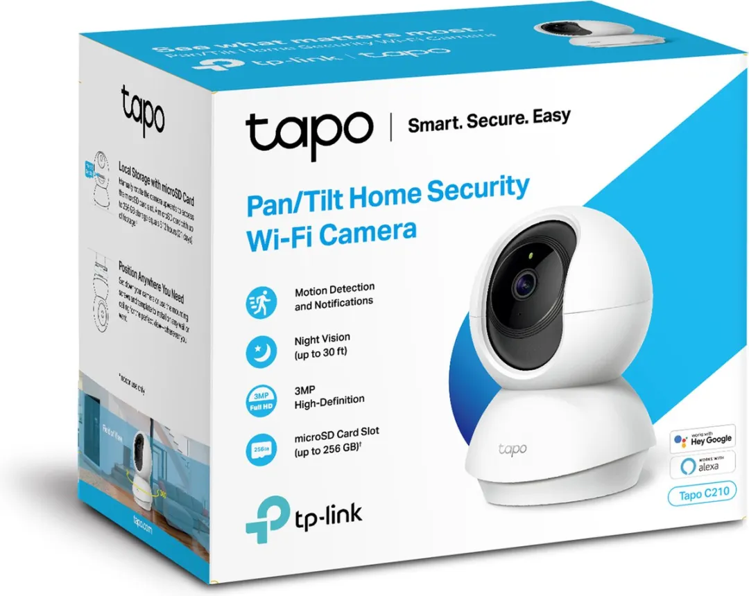TP-Link Tapo C210 Beveiligingscamera - 3MP Pan/Tilt - Wifi