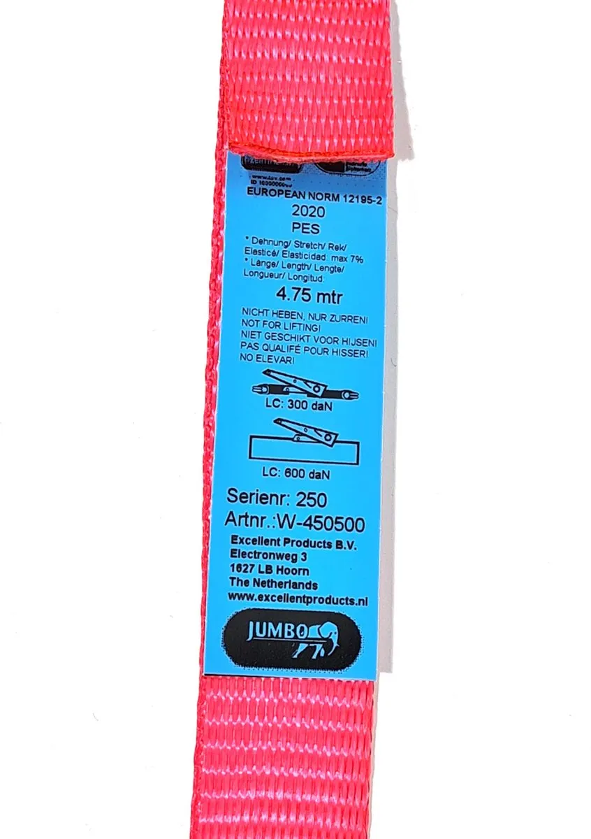 Jumbo Roze Spanband 2 Stuks 500cm 25mm - 600KG