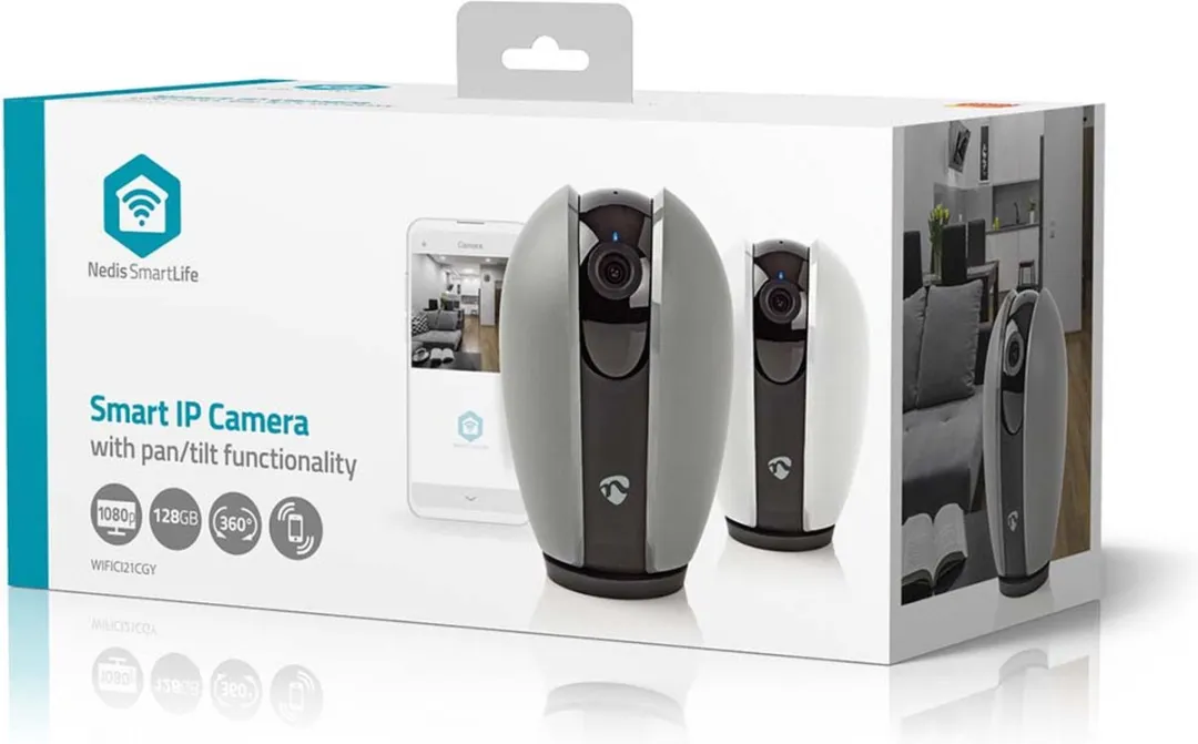 Nedis SmartLife WIFICI21CGY Binnencamera Full HD 1080p - Pan/Tilt - Nachtzicht - afbeelding 6 van 6