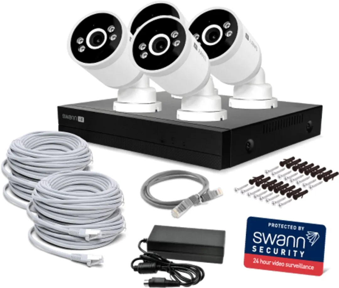 Swann AdvancedX SWNVK-8ADVANX4B-EU Beveiligingscamera - 4K Ultra HD - 4 Camera's - 1TB NVR - Wit/Zwart