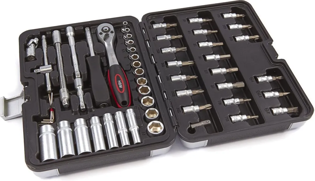 HBM Machines 1/4" Doppenset 53-delig - Zwart