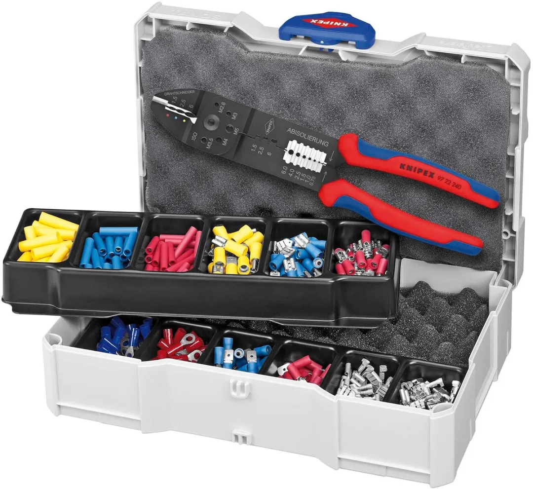 Knipex 97 90 25 Krimptangset 301-delig Geïsoleerde kabelschoenen, Ongeïsoleerd